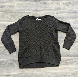 LOFT Women's Cotton Blend Waffle Knit Pullover Sweater Extra Small Olive Green